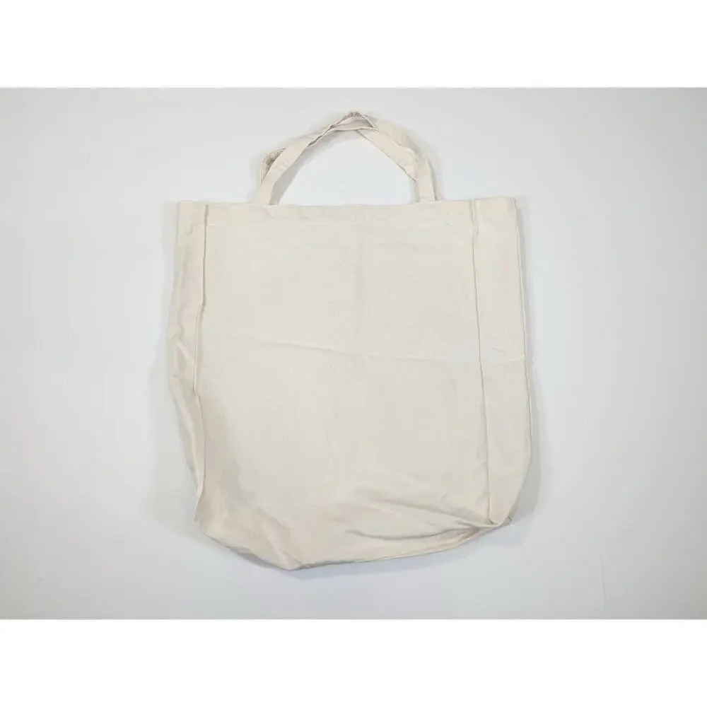 Vintage Cat Tote Bag Beige Canvas Patchwork Pocket